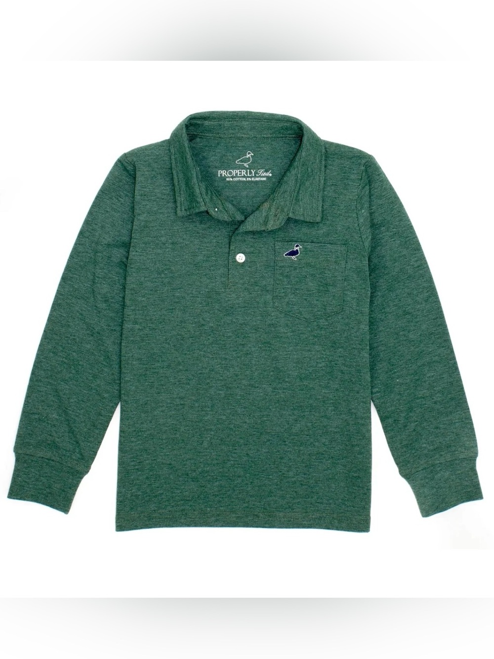 Properly Tied Boys Harrison Long-Sleeve Pocket Polo Shirt - Youth Medium (10/12)